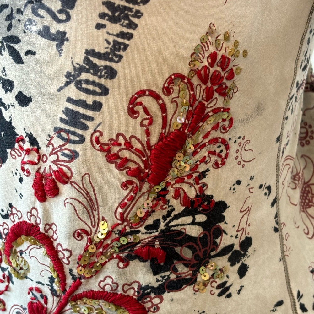 Marc Aurel Embroidery Sequin Stretch Top - Picture 9 of 9